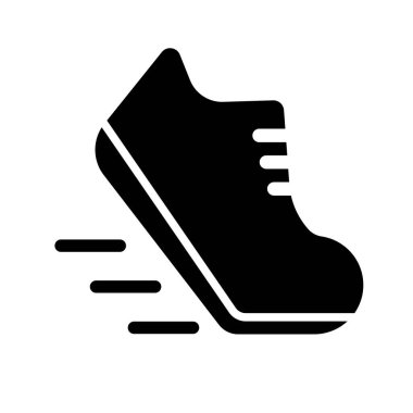 Running shoe silhouette icon. Run. Editable vector.