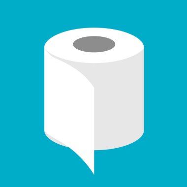Toilet paper roll icon isolated on blue background. Daily good. Editable vector.