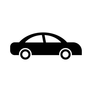 Sedan car silhouette icon. Editable vector.