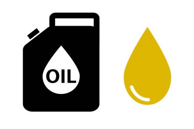 Kerosene polyethylene tank and kerosene water droplet icon. Editable vector.