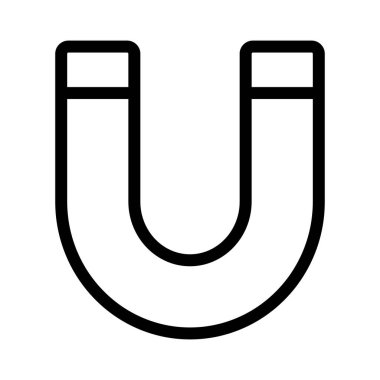 Magnet icon. Tool of chemistry and physic. Editable vector.