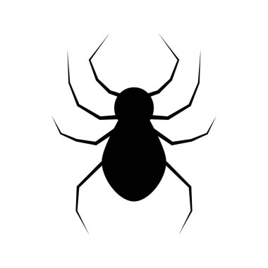 Realistic spider silhouette icon. Editable vector.