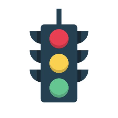 Vertical traffic light. Stop light. Editable vector.