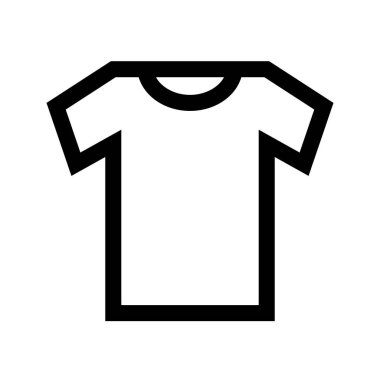 Simple round-neck T-shirt icon. Editable vector.