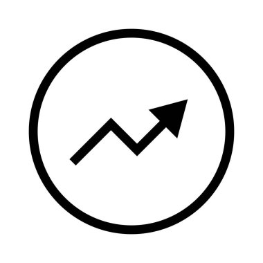 Round uptrend arrow icon. Editable vector.