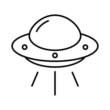 Simple UFO icon. Flying saucer icon. Editable vector.