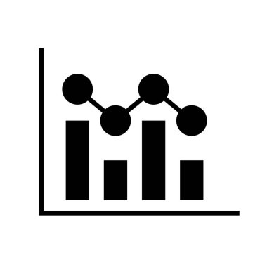 Statistics silhouette icon. Analysis graph. Editable vector.