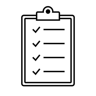 Simple checkboard icon. Task list and clipboard. Editable vector.