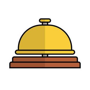 Flat design reception bell icon. Hotel ringing bell icon. Desk bell. Editable vector.