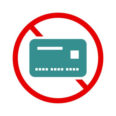 Credit card fraud icon. Credit card use prohibited. Editable vector.