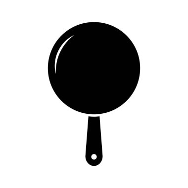 Frying pan silhouette icon. Cooking utensil. Editable vector.