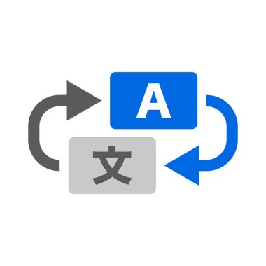 Different language translation icon. Language translation. Editable vector.