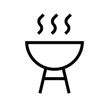 Simple barbecue grill icon. Editable vector.