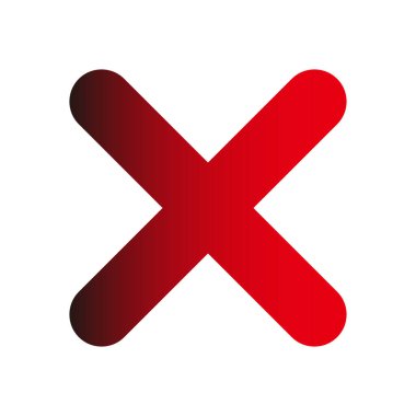 Dark gradient cross mark icon. Editable vector.