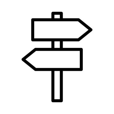 Simple signpost direction sign. Guide. Editable vector.