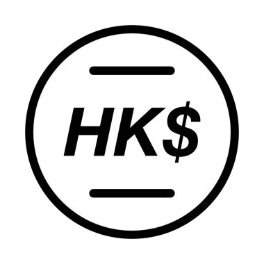 Round Hong Kong dollar icon. Editable vector.