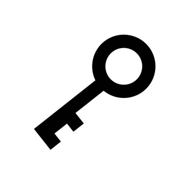 Old key silhouette icon. Editable vector.