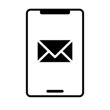 Smartphone icon for email screen. Contact us. Editable vector.