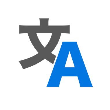Translation logo. Foreign Language Translation. Editable vector.