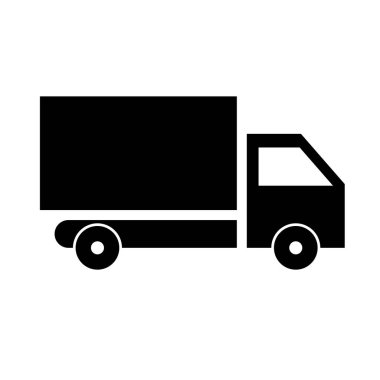 Small truck silhouette icon. Delivery of a package. Editable vector.