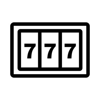 Lucky Seven 777 slot machine icon. Editable vector.
