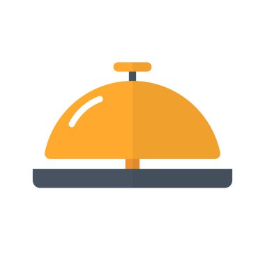 Flat design reception bell icon. Desk bell. Editable vector.