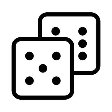 Dice icon set of 5 and 6. Editable vector.