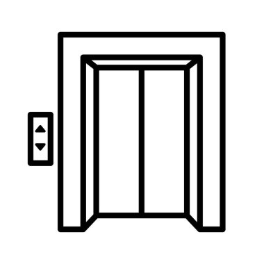 Simple elevator icon. Elevating equipment. Editable vector.