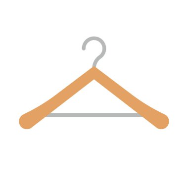 Wooden coat hanger icon. Editable vector.