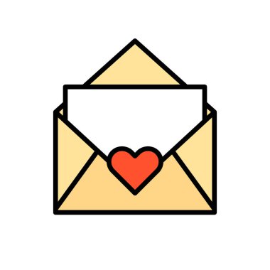 Aşk mektubu ikonu. Aşk itirafı. Düzenlenebilir vektör. 