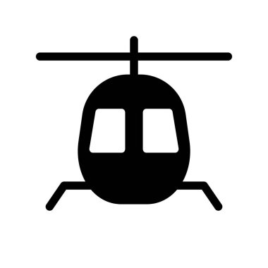 Helikopter silueti simgesi. Askeri helikopter ve kurtarma helikopteri. Düzenlenebilir vektör.
