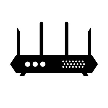 Wi-Fi router siluet simgesi. Ağ yönlendirici. Düzenlenebilir vektör.