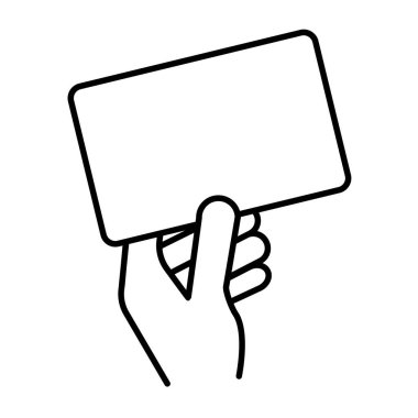 Uzay kartını ve elini kopyala. Düzenlenebilir vektör.