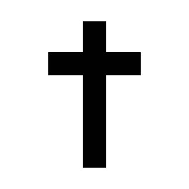 Çapraz siluet simgesi. Hıristiyanlık. Düzenlenebilir vektör.