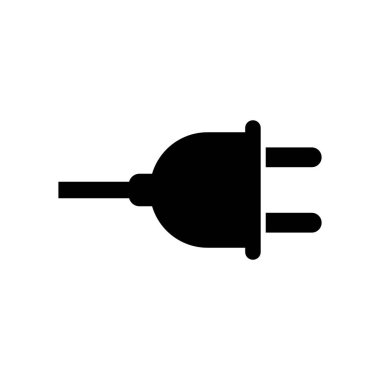 Elektrik prizinin siluet simgesi. Fiş ve adaptör simgesi. Düzenlenebilir vektör.