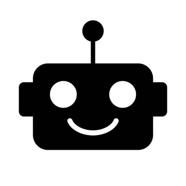 Robot siluet simgesi. - Makine. Düzenlenebilir vektör.