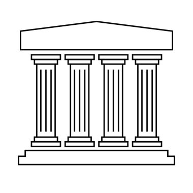 Tapınak Simgesi. Dünya Mirası. Düzenlenebilir vektör.