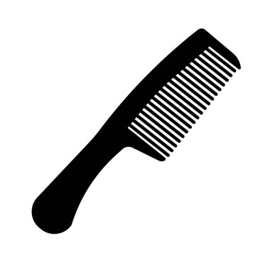 Simple comb silhouette icon. Hair brush. Hair set. Editable vector.