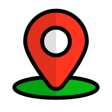 Flat design map pin icon. Travel destination. Editable vector.