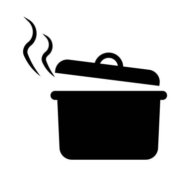 Pot and steam silhouette icon. Editable vector.