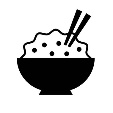 Rice and chopsticks icon. Carbohydrate. Editable vector.