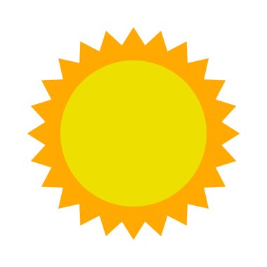 Flat design sun icon. Summer. Editable vector.