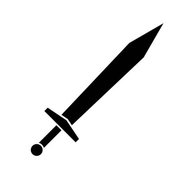 Sword silhouette icon. Weapon. Game item. Editable vector.