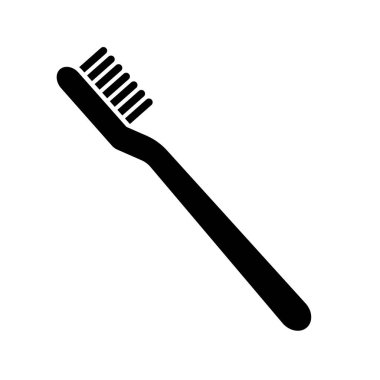 Toothbrush silhouette icon. Tooth brushing. Editable vector.