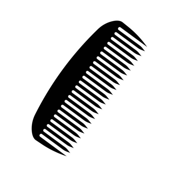 Comb silhouette icon. Hair comb and hair brush. Editable vector.