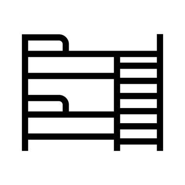 Bunk bed icon. Hostel bed. Editable vector.