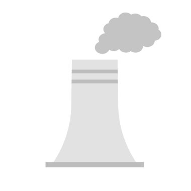 Flat design chimney and emitted smoke. Editable vector.