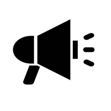 Pop megaphone silhouette icon. Cheering icon. Editable vector.