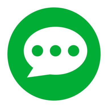 Round green message icon. Talk icon. Editable vector.