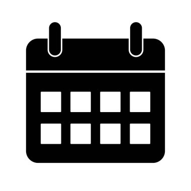 Simple calendar silhouette icon. Schedule. Plan. Editable vector.